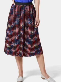 Damen Goldner Röcke>Damen Druckrock - Ausbrenner-Rock