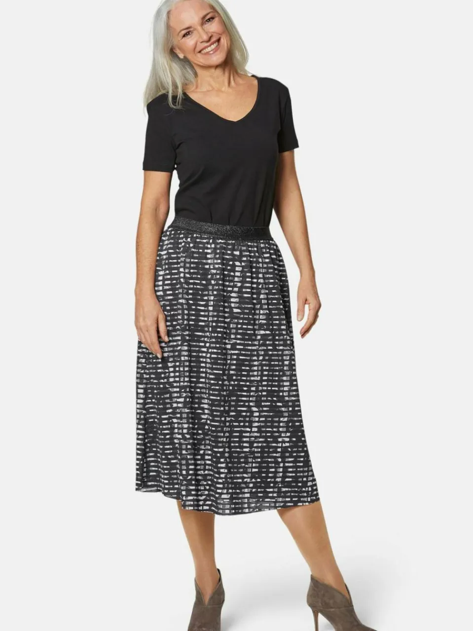 Damen Goldner Röcke>Damen Druckrock - Weiter Druckrock mit Rundumgummibund