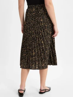 Franco Callegari Röcke<Damen Faltenrock schwarz camel gemustert