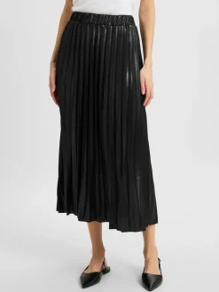 Rich & Royal Röcke<Damen Faltenrock schwarz uni