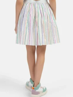 MyMo Röcke<Damen Faltenrock weiß gestreift