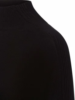 comma Pullover & Strickjacken<Damen Feinstrickpullover schwarz uni