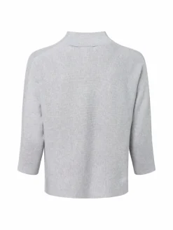 comma Pullover & Strickjacken<Damen Feinstrickpullover hellgrau meliert