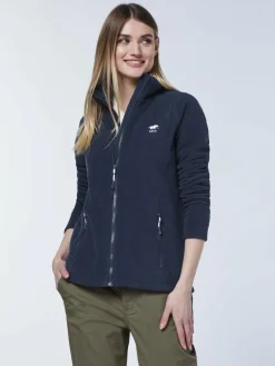 Polo Sylt Sweatshirts & Sweatjacken<Damen Fleece-Jacke marine blau uni