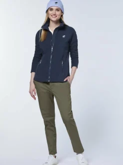 Polo Sylt Sweatshirts & Sweatjacken<Damen Fleece-Jacke marine blau uni