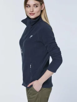 Polo Sylt Sweatshirts & Sweatjacken<Damen Fleece-Jacke marine blau uni