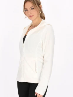 Faina Sweatshirts & Sweatjacken<Damen Fleecejacke ecru uni