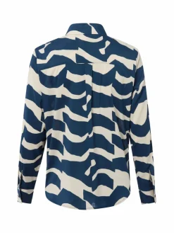 Olsen Blusen<Damen Freizeitbluse indigo beige gemustert