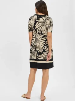 s.Oliver BLACK LABEL Kleider<Damen Freizeitkleid schwarz sand gemustert