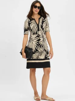 s.Oliver BLACK LABEL Kleider<Damen Freizeitkleid schwarz sand gemustert