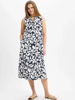 Robe Légère Kleider<Damen Freizeitkleid marine weiß gemustert