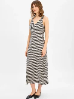 Someday Kleider<Damen Freizeitkleid - Qova schwarz ecru gemustert