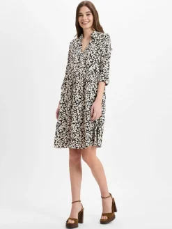 Opus Kleider<Damen Freizeitkleid - Walari schwarz beige gemustert