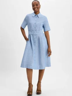 Damen Ambiance Kleider>Damen Freizeitkleid mit Leinen-Anteil