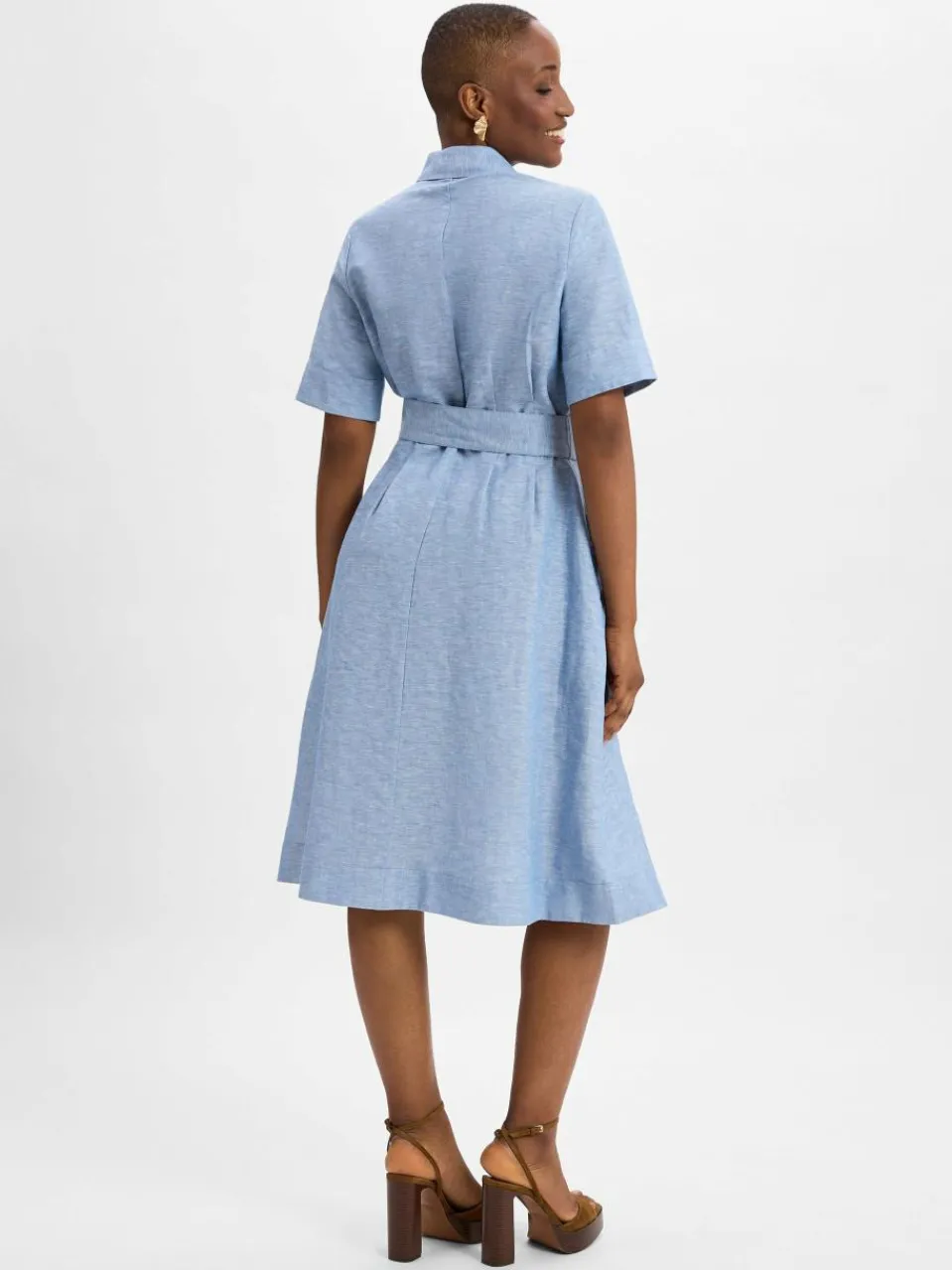 Damen Ambiance Kleider>Damen Freizeitkleid mit Leinen-Anteil