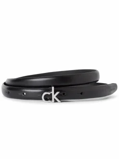Calvin Klein Gürtel<Damen Gürtel aus Nappaleder - CK Buckle Skinny Belt schwarz uni