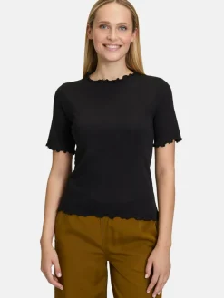 Cartoon Shirts & Tops<Damen Halbarm-Shirt schwarz uni