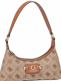 GUESS Taschen & Rucksäcke<Damen Handtasche - Neda Top Zip SHB 54170 Logo braun uni