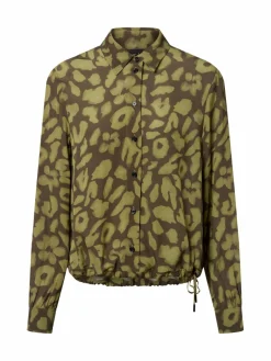 Marc Cain Sports Blusen<Damen Hemdbluse oliv erbse gemustert
