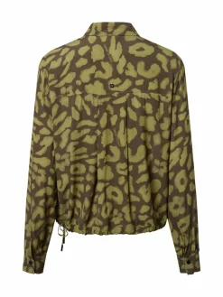 Marc Cain Sports Blusen<Damen Hemdbluse oliv erbse gemustert