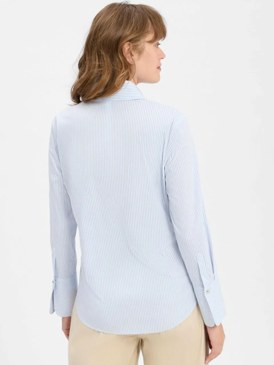 JOOP! Blusen<Damen Hemdbluse hellblau weiß gestreift