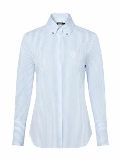 JOOP! Blusen<Damen Hemdbluse hellblau weiß gestreift