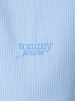 Tommy Jeans Blusen<Damen Hemdbluse hellblau weiß gestreift