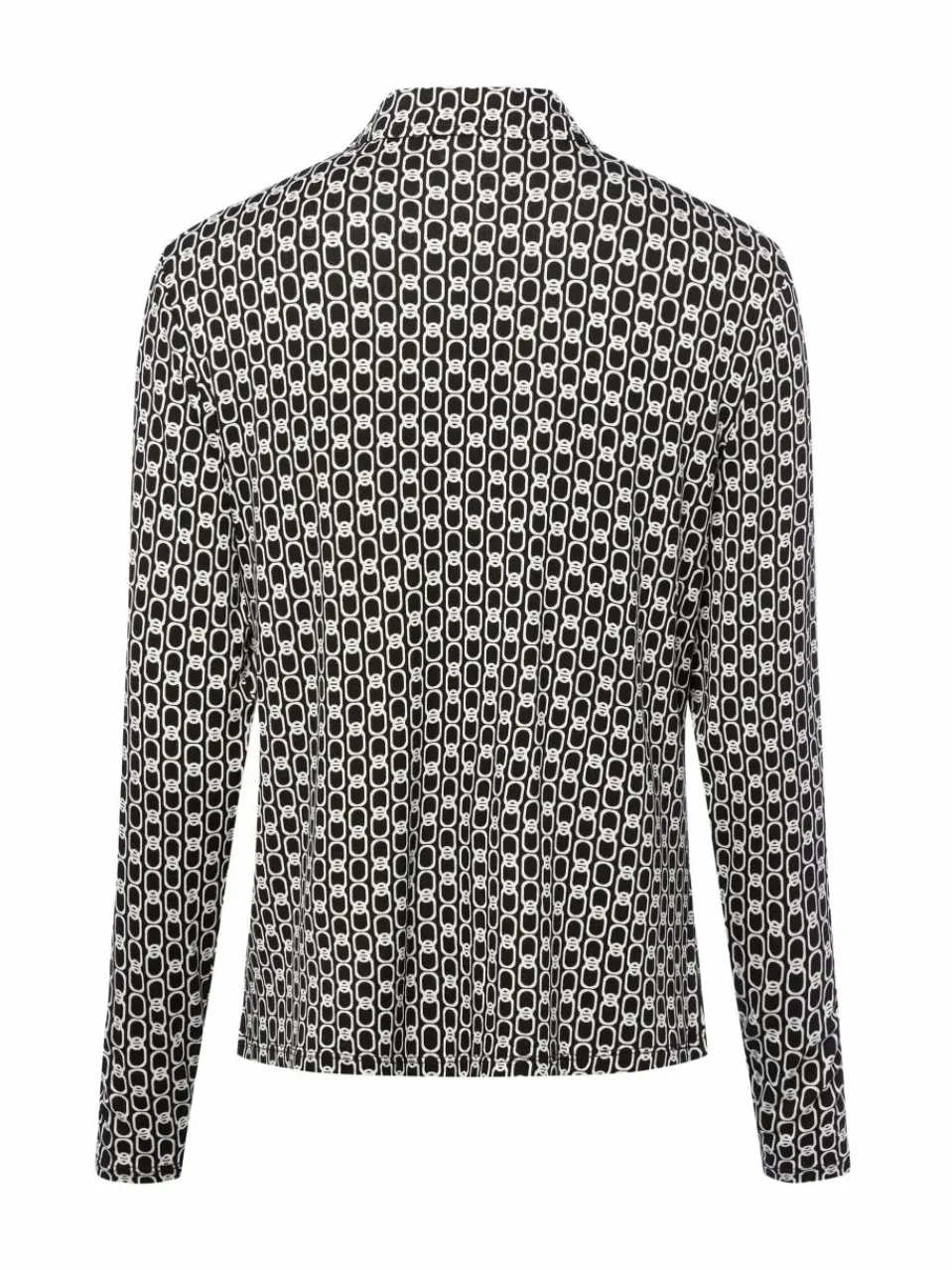 comma Blusen<Damen Hemdbluse schwarz weiß gemustert