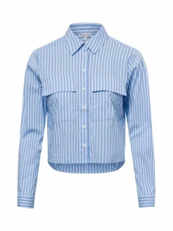 Marie Lund Blusen<Damen Hemdbluse hellblau weiß gestreift