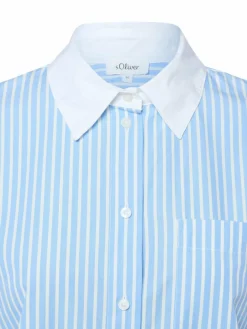 s.Oliver Blusen<Damen Hemdbluse blau weiß gestreift
