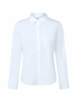 comma Blusen<Damen Hemdbluse weiß uni