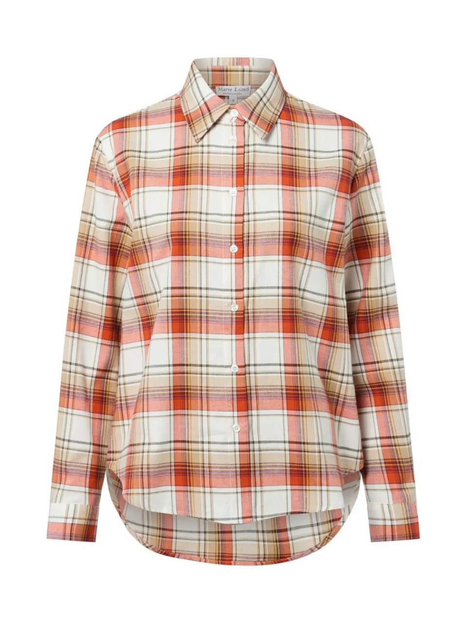 Marie Lund Collection Blusen<Damen Hemdbluse ecru orange kariert