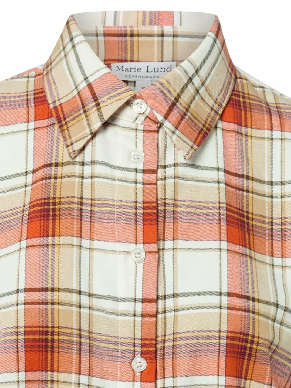 Marie Lund Collection Blusen<Damen Hemdbluse ecru orange kariert