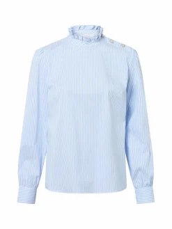 Rich & Royal Blusen<Damen Hemdbluse hellblau weiß gestreift