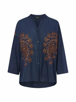 More & More Blusen<Damen Hemdbluse marine uni