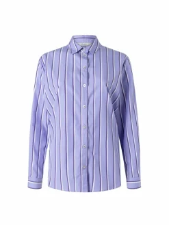 MAERZ Blusen<Damen Hemdbluse flieder weiß gestreift