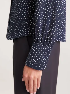 Seidensticker Blusen<Damen Hemdbluse - Druck blau bedruckt
