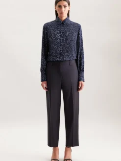 Seidensticker Blusen<Damen Hemdbluse - Druck blau bedruckt