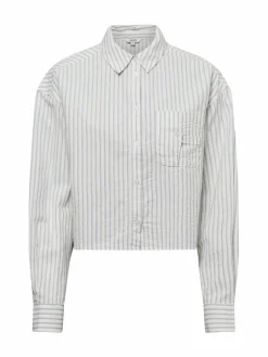 mbyM Blusen<Damen Hemdbluse - Emmelia - M ecru blau gestreift