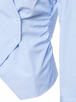 Neo Noir Blusen<Damen Hemdbluse - Fenli hellblau weiß gestreift