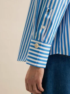 Seidensticker Blusen<Damen Hemdbluse - Streifen blau gestreift
