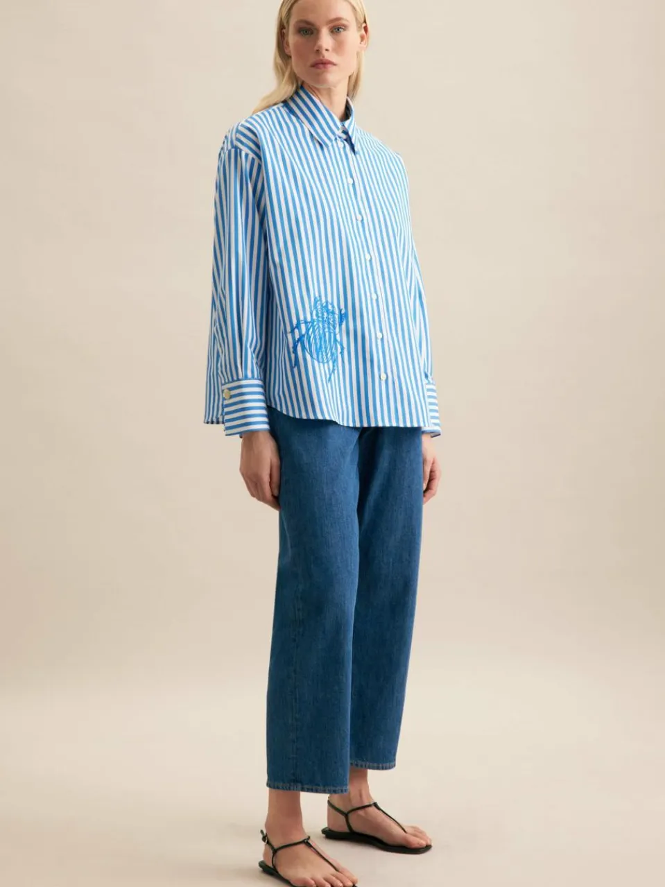 Seidensticker Blusen<Damen Hemdbluse - Streifen blau gestreift