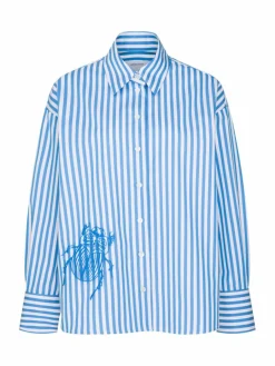 Seidensticker Blusen<Damen Hemdbluse - Streifen blau gestreift