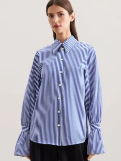 Seidensticker Blusen<Damen Hemdbluse - Streifen blau gestreift