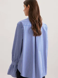 Seidensticker Blusen<Damen Hemdbluse - Streifen blau gestreift