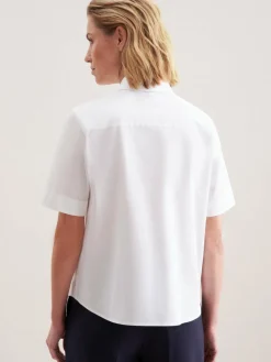 Seidensticker Blusen<Damen Hemdbluse - Uni weiß uni