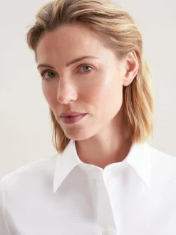 Seidensticker Blusen<Damen Hemdbluse - Uni weiß uni