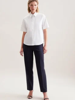 Seidensticker Blusen<Damen Hemdbluse - Uni weiß uni