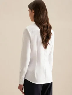 Seidensticker Blusen<Damen Hemdbluse - Uni weiß uni