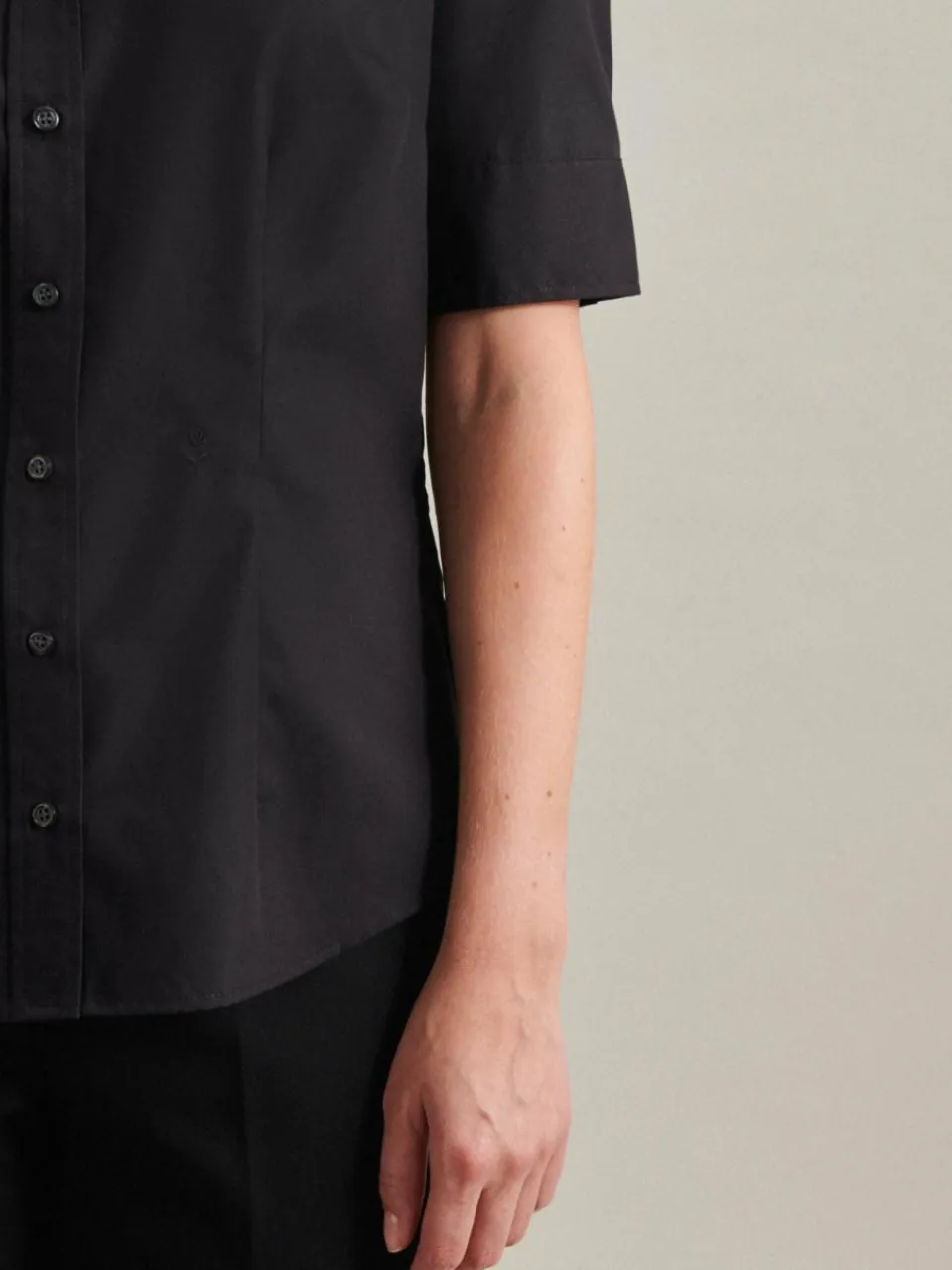 Seidensticker Blusen<Damen Hemdbluse - Uni schwarz uni